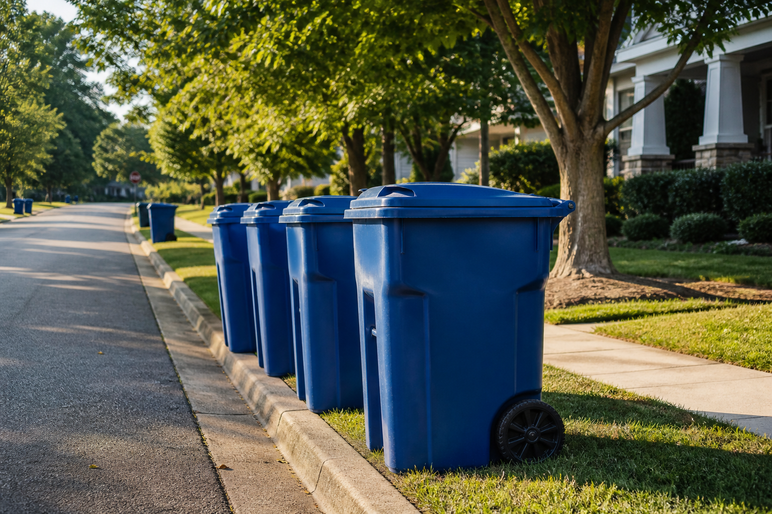 Commercial front-load containers on a Chattanooga business route